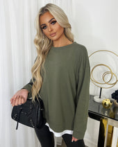 Neve Side Zip Detail Jumper - Khaki